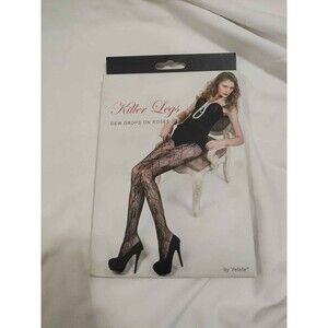 Yelete Killer Legs Dew Drops on Roses Floral Lace Pantyhose